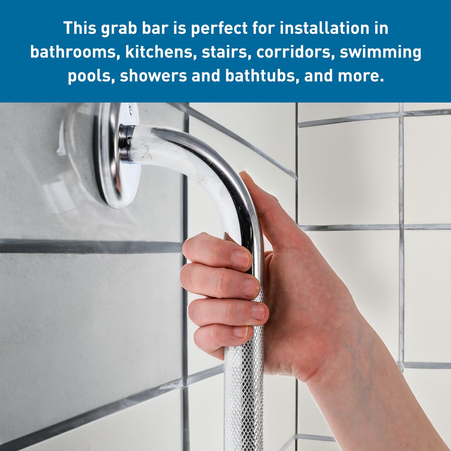 BodyMed Wall Grab Bar, Chrome Plated Steel