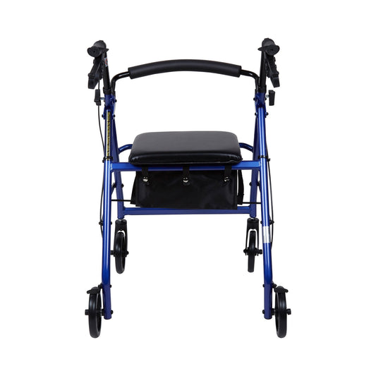 McKesson Lightweight 4 Wheel Rollator Walker, Blue