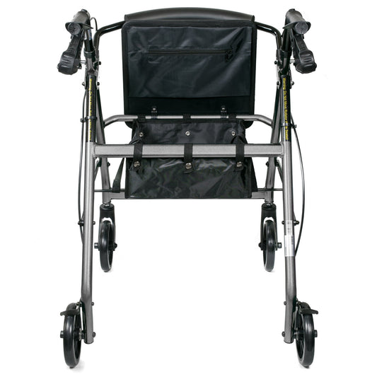 McKesson Lightweight 4 Wheel Rollator Walker, Silver