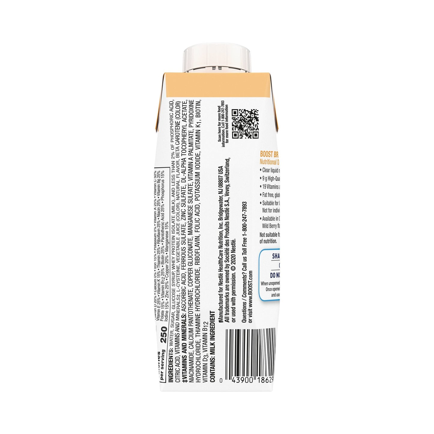 Nestle Boost Breeze, Orange, 8 oz carton, CS/24