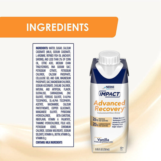 Nestle Impact Advanced Recovery Immunonutrition Drink, Vanilla, CS/10