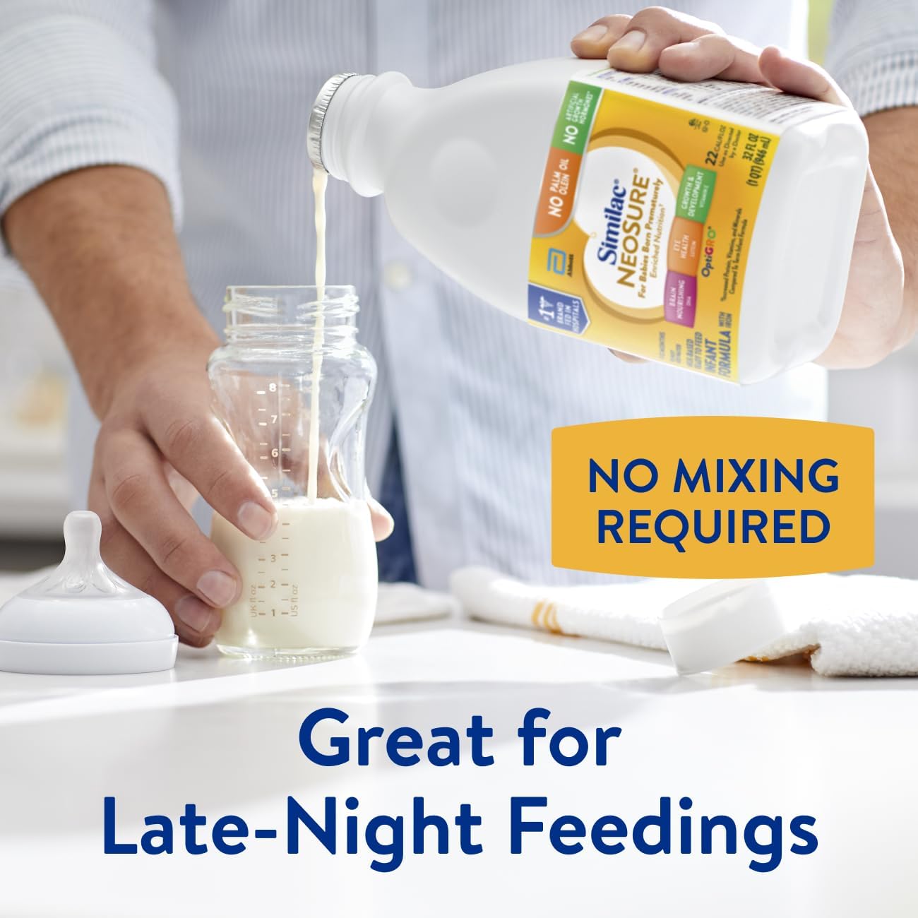 Similac NeoSure Premature Post-Discharge Infant Formula, Ready-to-Feed Baby Formula, 32-fl-oz Bottle