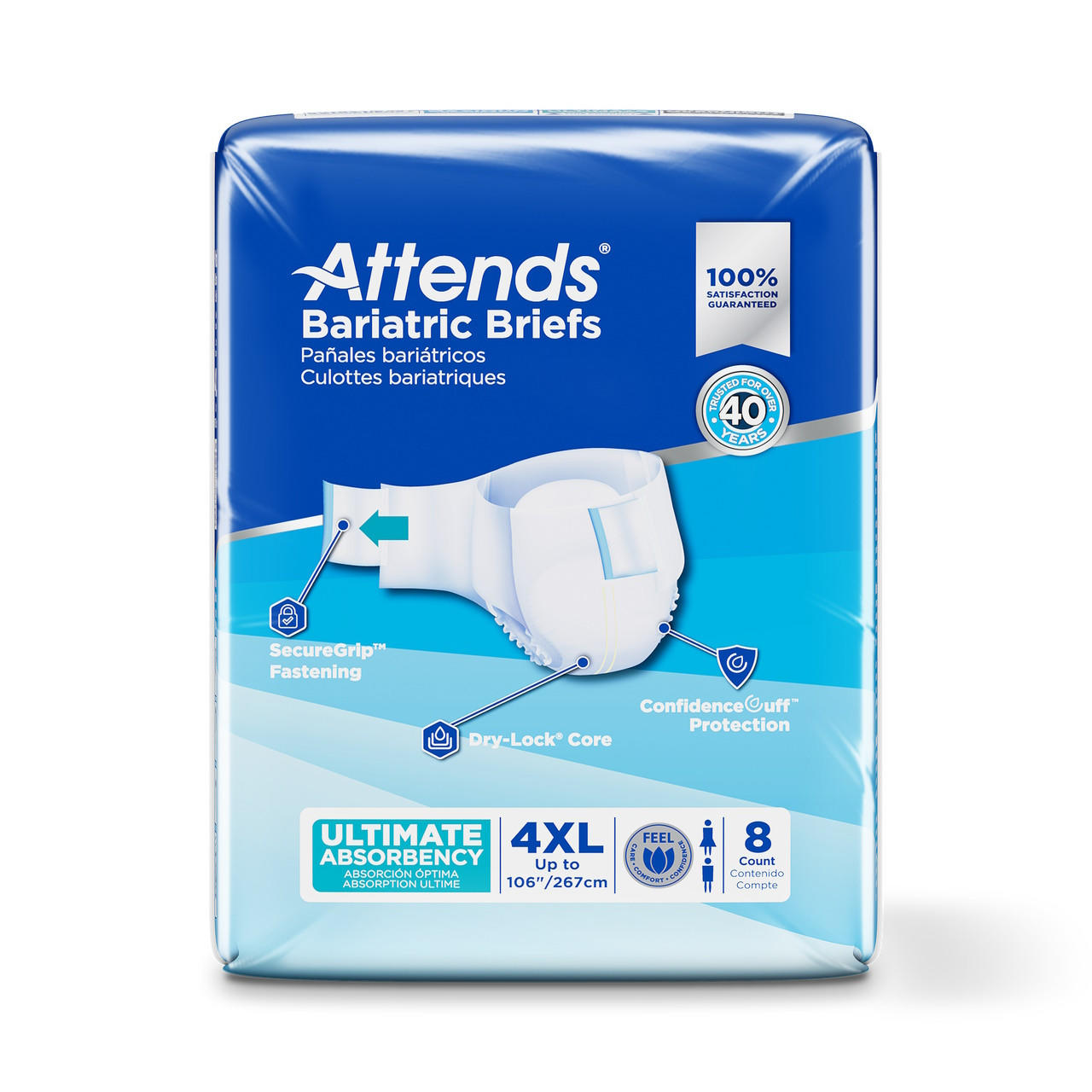 Attends Bariatric Briefs, 2XL, 3XL, 4XL, 5XL
