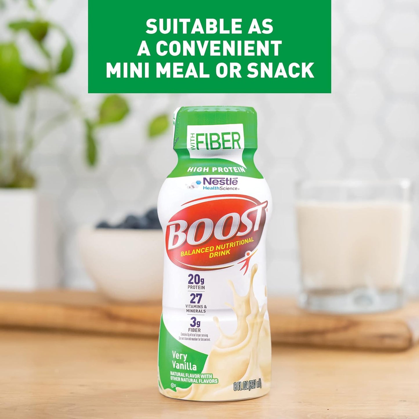 Nestle Boost High Protein, Very Vanilla, 8 oz Bottle, CS/24
