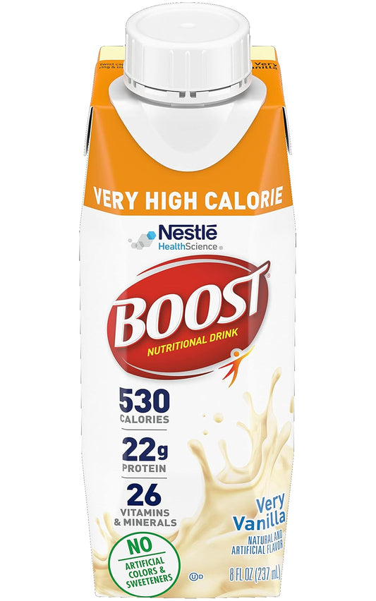 Nestle Boost Very High Calorie (VHC), Very Vanilla, 8 oz Carton, Case/24