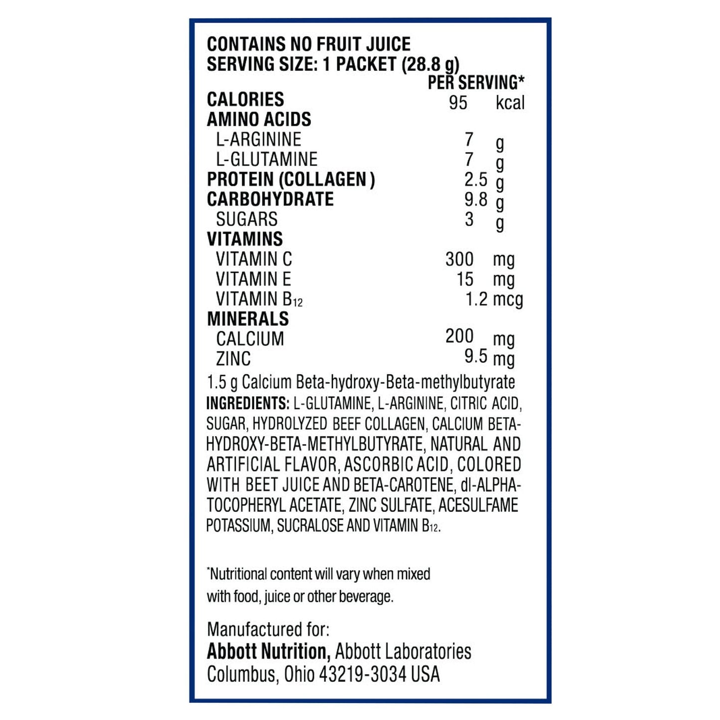 Juven Therapeutic Nutrition Drink Mix, Fruit Punch Flavor