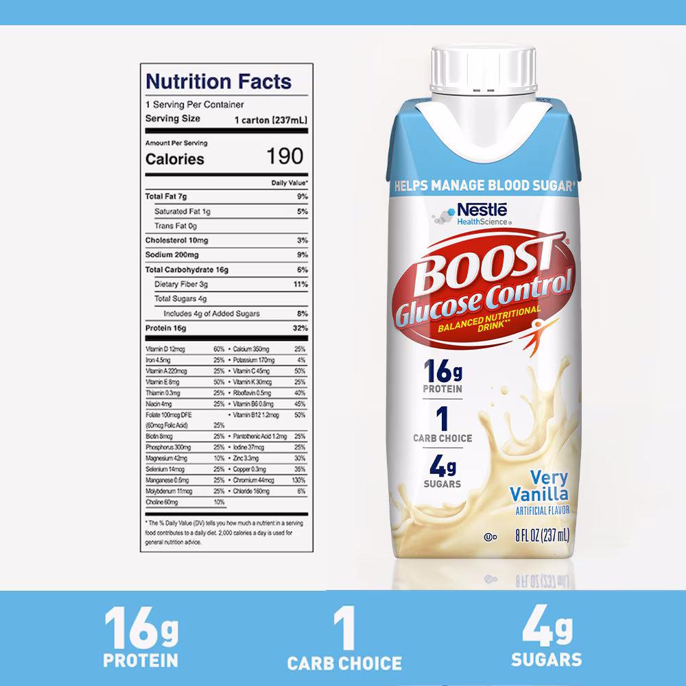 Nestle Glucose Control Nutritional Drink, Very Vanilla, CS/24