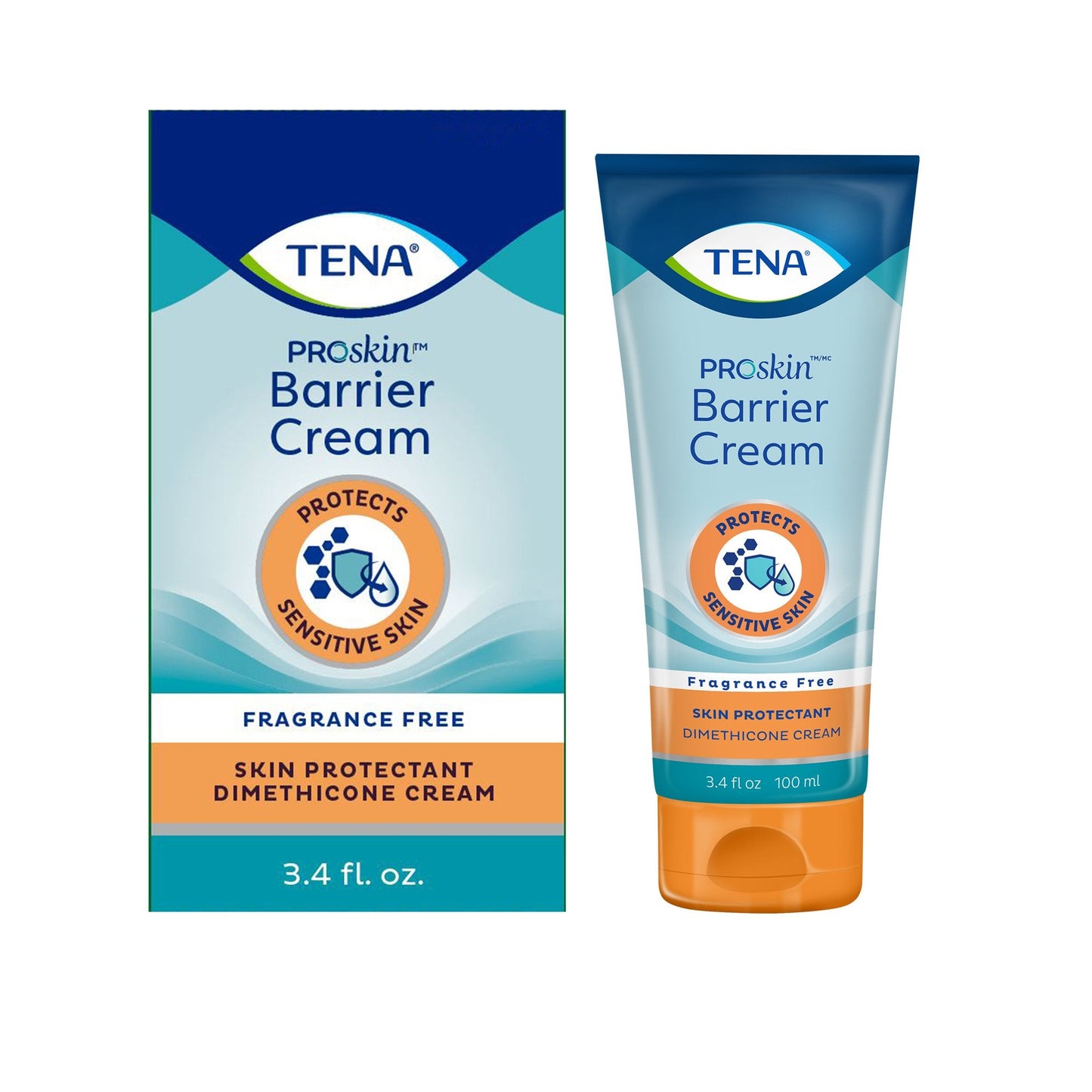 Tena Proskin Barrier Cream Skin Protectant, Unscented, 3.4 oz Tube