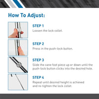 BodyMed Round Handle Cane, Aluminum, Adjustable Height