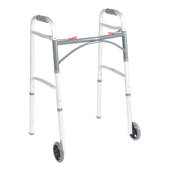 compare product McKesson Junior Aluminum Folding Walker w/ Wheels