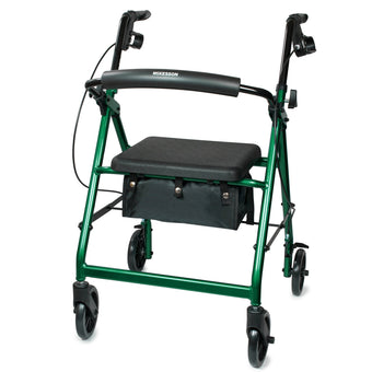 compare product McKesson Lightweight 4 Wheel Rollator Walker, Green