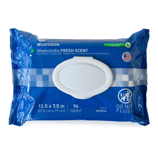 McKesson StayDry Disposable Washcloths w/ Aloe, Scented, 96 Count