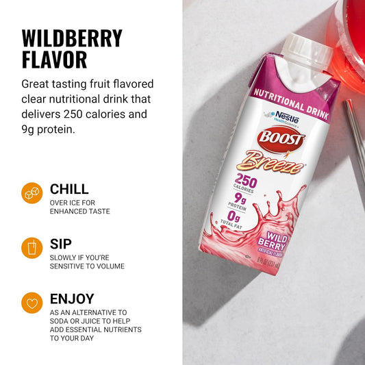 Nestle Boost Breeze, Wild Berry, 8 oz carton, CS/24