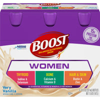 Nestle Boost Women Balanced Nutritional Drink, Very Vanilla, 8 oz bottle, CS/24