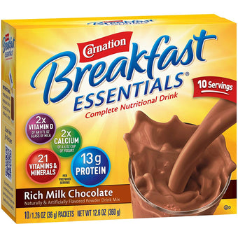 compare product Carnation Breakfast Essentials Powder Drink Mix, Rich Milk Chocolate