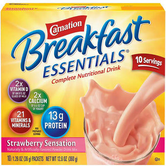 compare product Carnation Breakfast Essentials Powder Drink Mix, Strawberry Sensation
