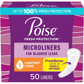 compare product Poise Microliners, 1 Drop Lightest Absorbency, Long Length