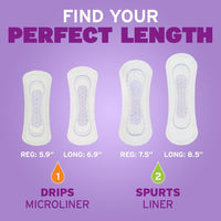 Poise Microliners, 1 Drop Lightest Absorbency, Long Length