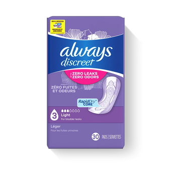 compare product Always Discreet Light Pads, 3 Drops