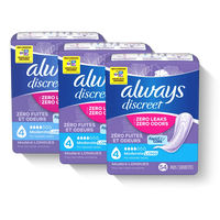 Always Discreet Moderate Long Pads, 4 Drops