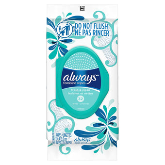 compare product Always Feminine Wipes, Fresh & Clean, Soft Pack