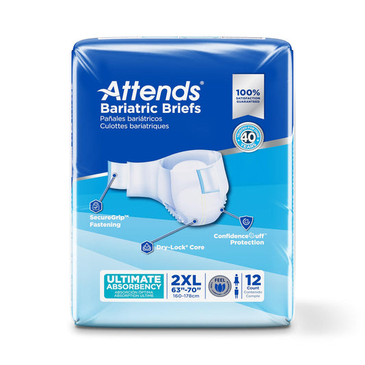 Attends Bariatric Briefs, 2XL, 3XL, 4XL, 5XL