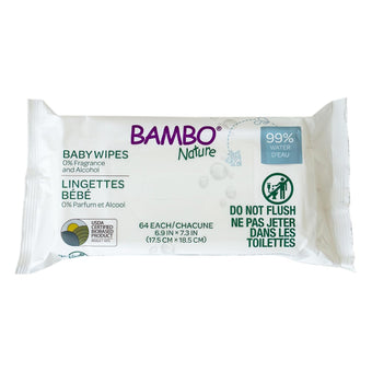 compare product Bambo Nature Baby Wipes, 99% Water, 0% Fragrance and Alcohol