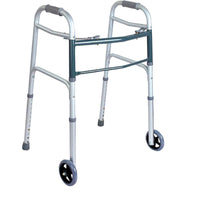 BodyMed 2 Button Folding Walker w/ Wheels