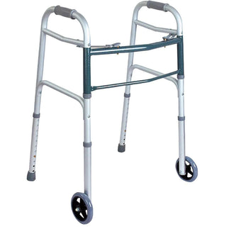 compare product BodyMed 2 Button Folding Walker w/ Wheels