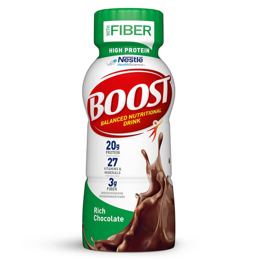 Nestle Boost High Protein, Rich Chocolate, 8 oz Bottle, Case/24