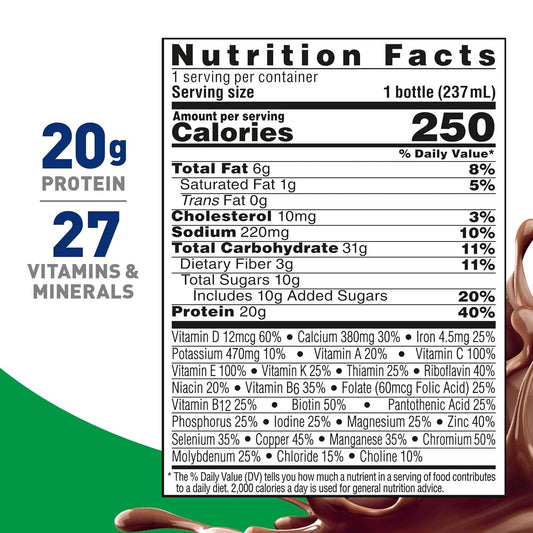 Nestle Boost High Protein, Rich Chocolate, 8 oz Bottle, Case/24