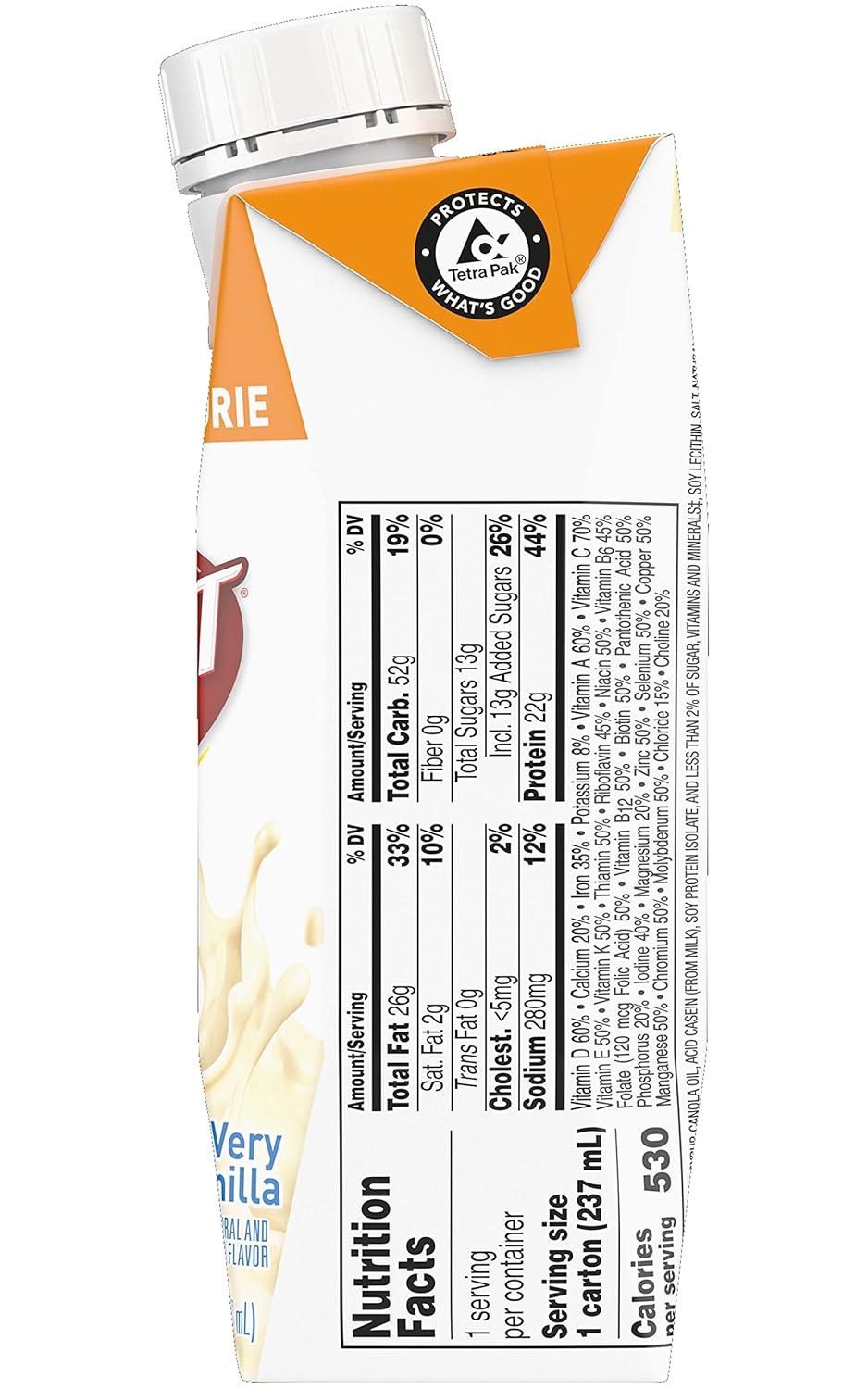 Nestle Boost Very High Calorie (VHC), Very Vanilla, 8 oz Carton, Case/24