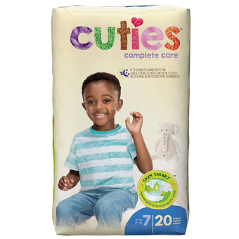 compare product Cuties Complete Care Baby Diapers, Size 7