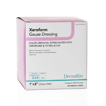 compare product DermaRite Xeroform Petrolatum Gauze Dressing, 1 x 8 Inch, Sterile
