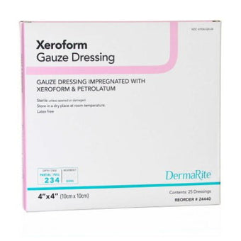compare product DermaRite Xeroform Petrolatum Gauze Dressing, 4 x 4 Inch, Sterile
