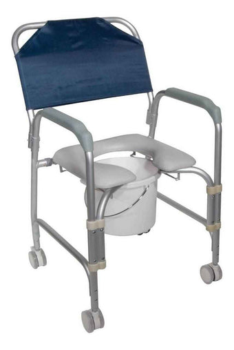 compare product Drive Lightweight Aluminum Portable Shower Chair Commode, 300 lb Capacity