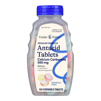 compare product Foster & Thrive Chewable Antacid Tablets, 500 mg Strenth, 150 ct Bottle
