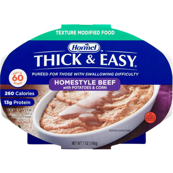 compare product Hormel Thick & Easy Purees, Homestyle Beef, Case/7