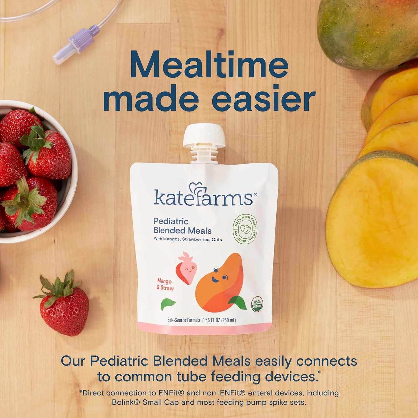 Kate Farms Pediatric Blended Meals, Mango & Strawberry, CS/12