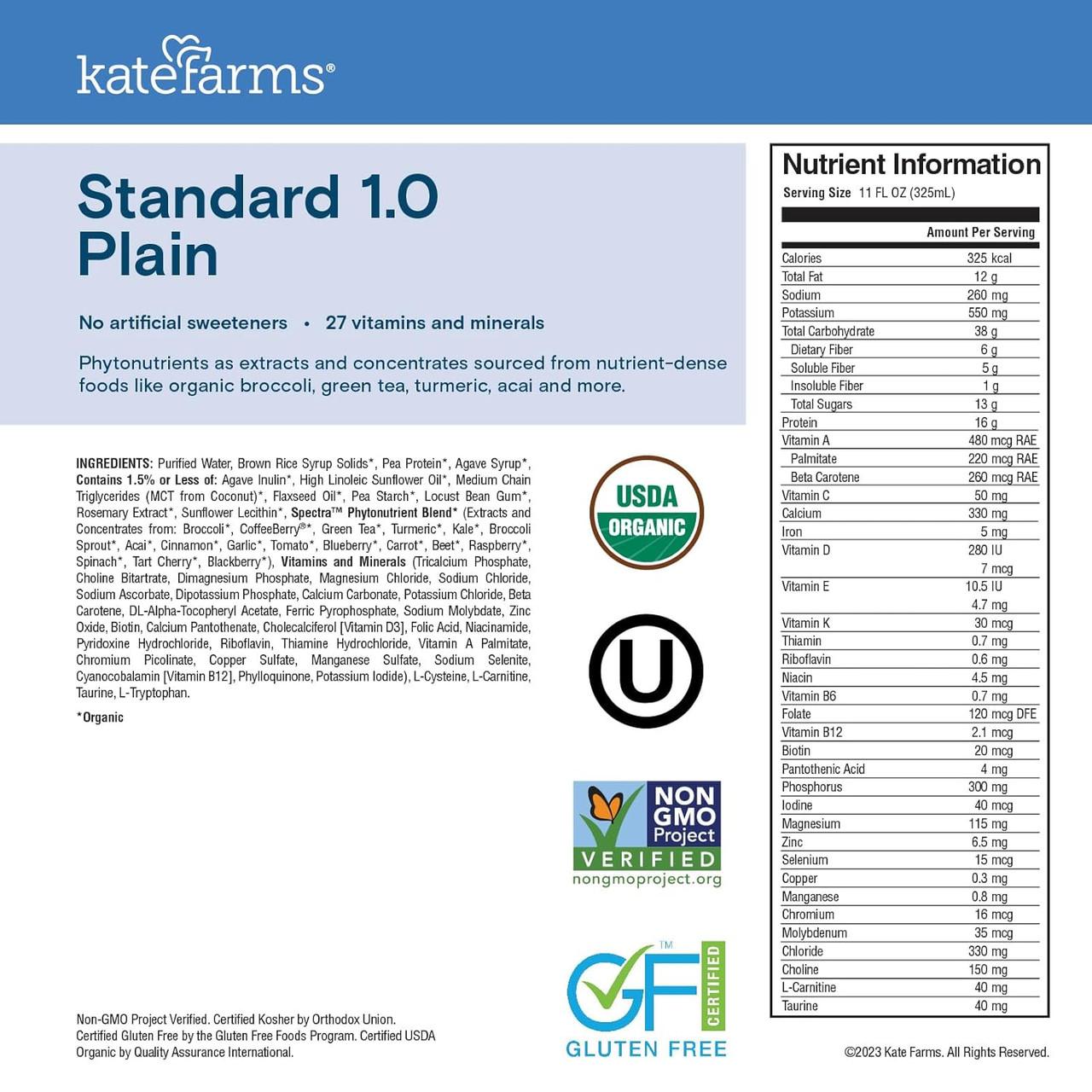 Kate Farms Standard Formula 1.0, Plain, Case/12