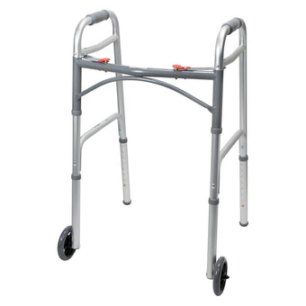 compare product McKesson Adult Folding Walker w/ Wheels
