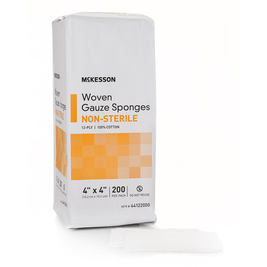 McKesson Gauze Sponge, 12-Ply, 4x4 Inch Square, Non-Sterile