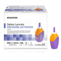 McKesson Prevent Safety Lancet Fixed Depth Lancet Needle, Pressure Activated, 100 ct