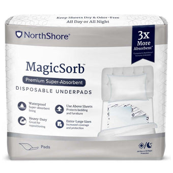 compare product NorthShore MagicSorb Super-Absorbent Disposable Underpads