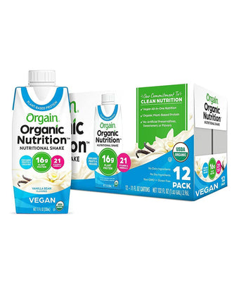 compare product Orgain Organic Vegan Plant Based Nutritional Shake, Vanilla, CS/12